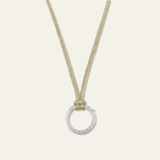Greek Key Clip with Gold Cord