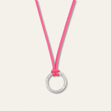 Greek Key Clip with Hot Pink Necklace Cord