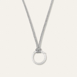 Greek Key Clip with Silver Lurex Necklace Cord