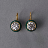 Green Enamel Earrings