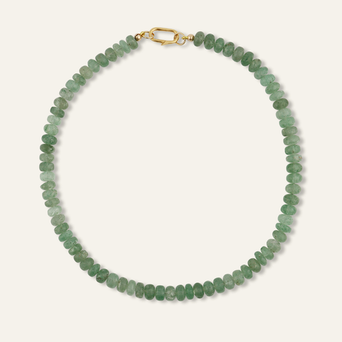 Green Strawberry Quartz Gemstone Necklace