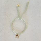 Green Bracelet Cord with Horseshoe