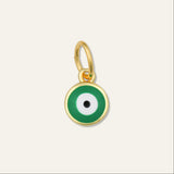 Green Enamel Evil Eye Charm