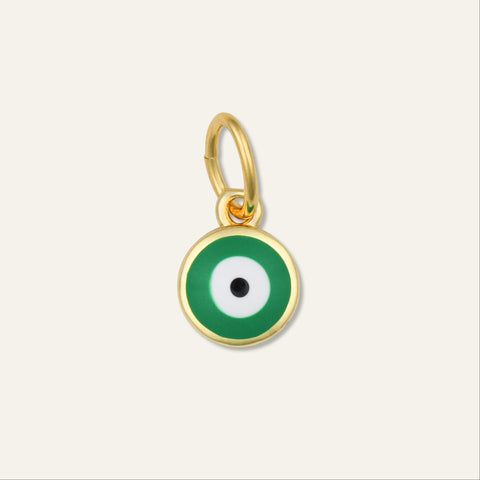 Green Enamel Evil Eye Charm