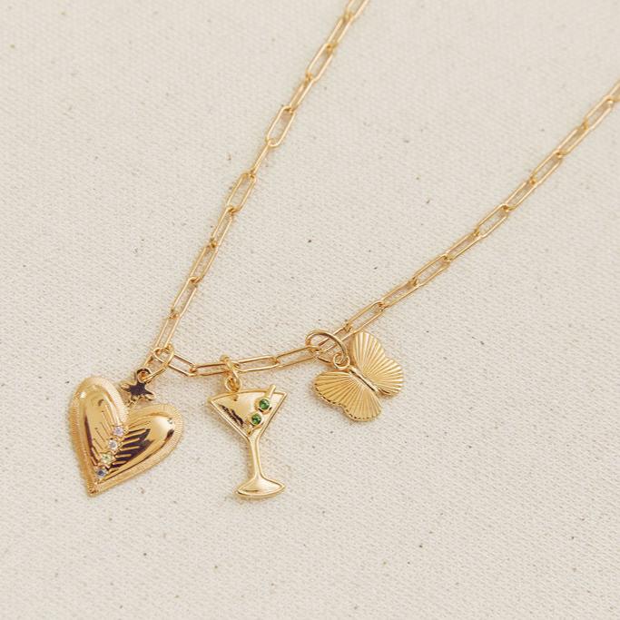 cosmic heart charm necklace