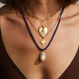 byzantine clover necklace stack