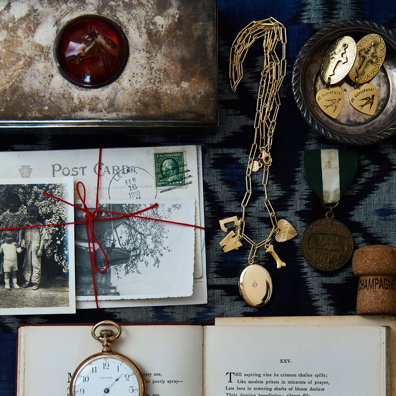 oval locket flatlay