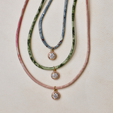 HART X Hill House Cord Necklaces with Pink Bezel Charms