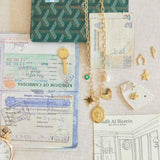 green evil eye flatlay