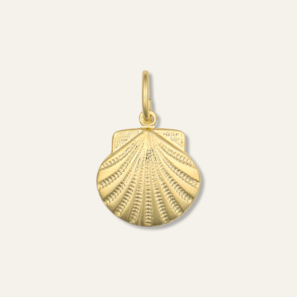 Gold Scallop Shell Charm