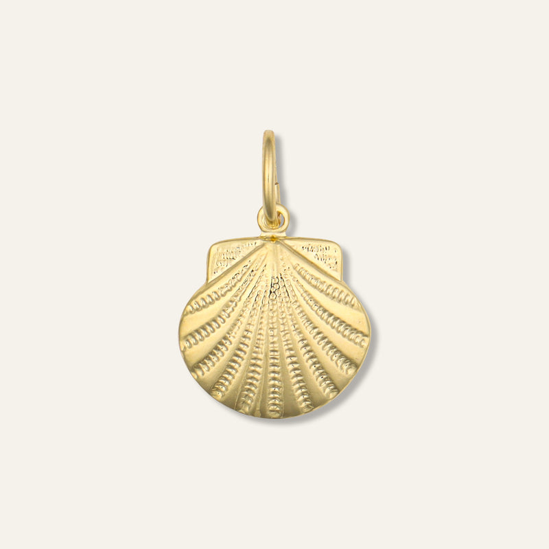 Gold Scallop Shell Charm