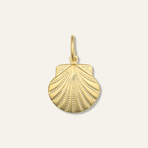 Gold Scallop Shell Charm
