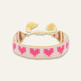 Kids' Pink Hearts Beaded Bracelet