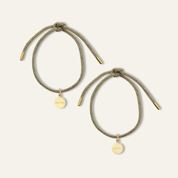 Gold Lurex Bracelet Pair with Everything + Always Charm