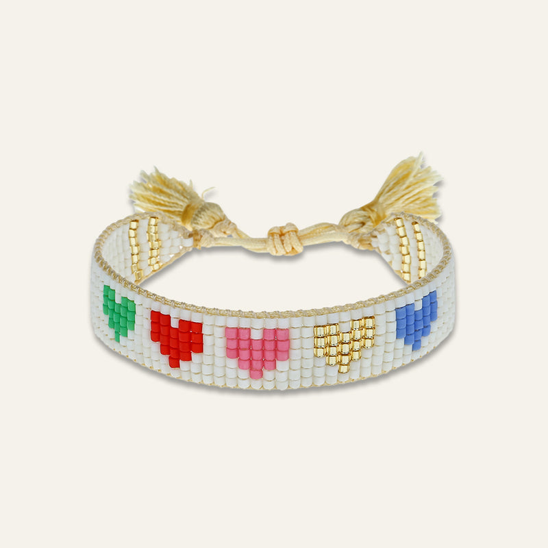 Kids' Rainbow Hearts Bracelet