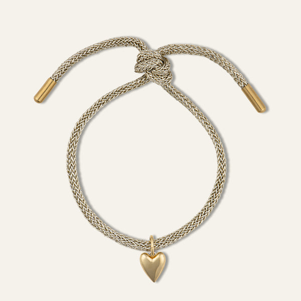Gold Lurex Bracelet with Mini Heart