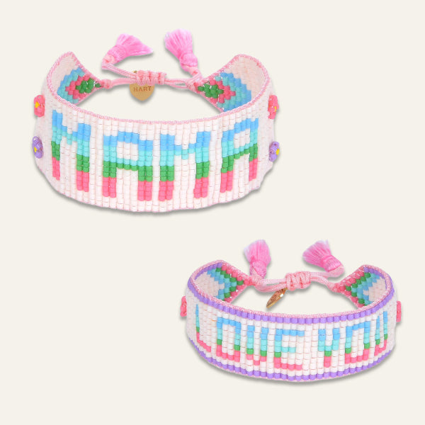 Mini & Me: MAMA + LOVE YOU Beaded Bracelet Set