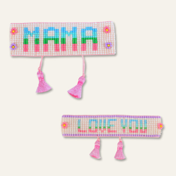 Mini & Me: MAMA + LOVE YOU Beaded Bracelet Set