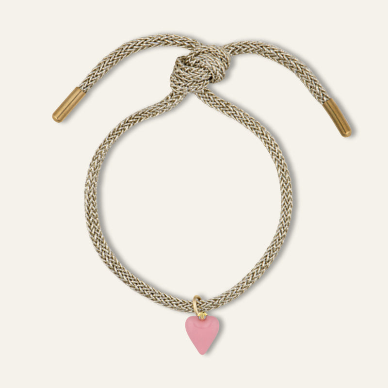 Gold Lurex Bracelet with Mini Heart