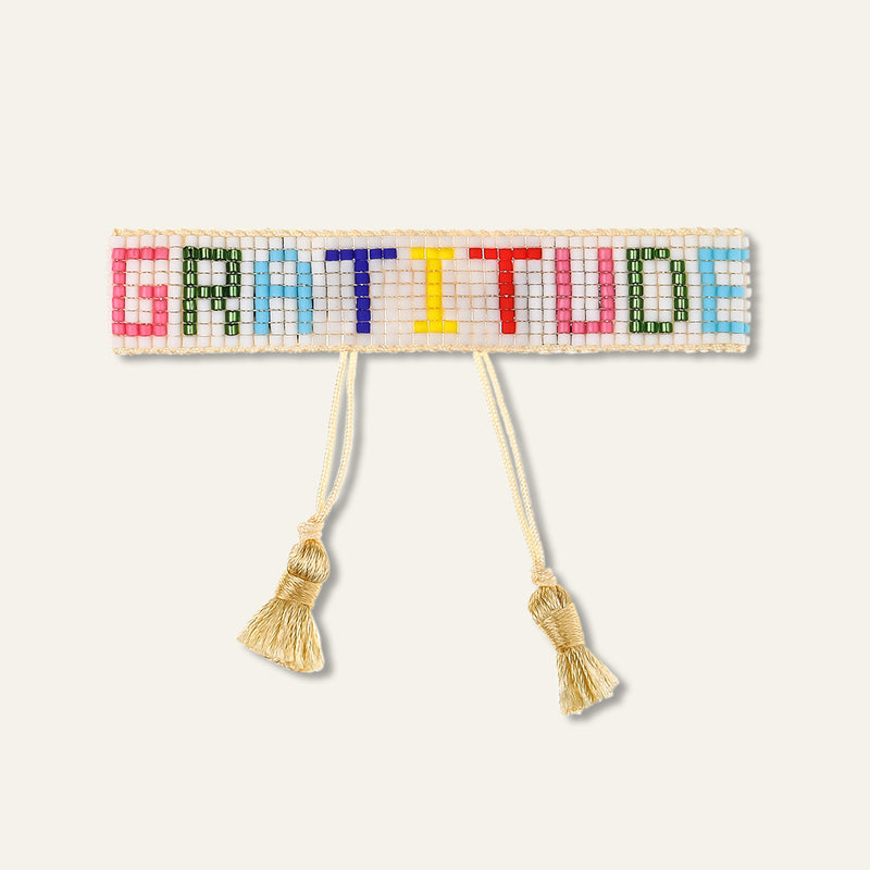 Rainbow Gratitude Beaded Bracelet