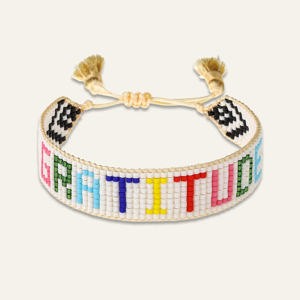 Rainbow Gratitude Beaded Bracelet