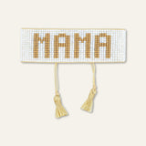 White & Gold MAMA Beaded Bracelet