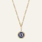 Lucky 13 Navy Poker Chip Necklace
