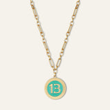 Lucky 13 Green Poker Chip Necklace