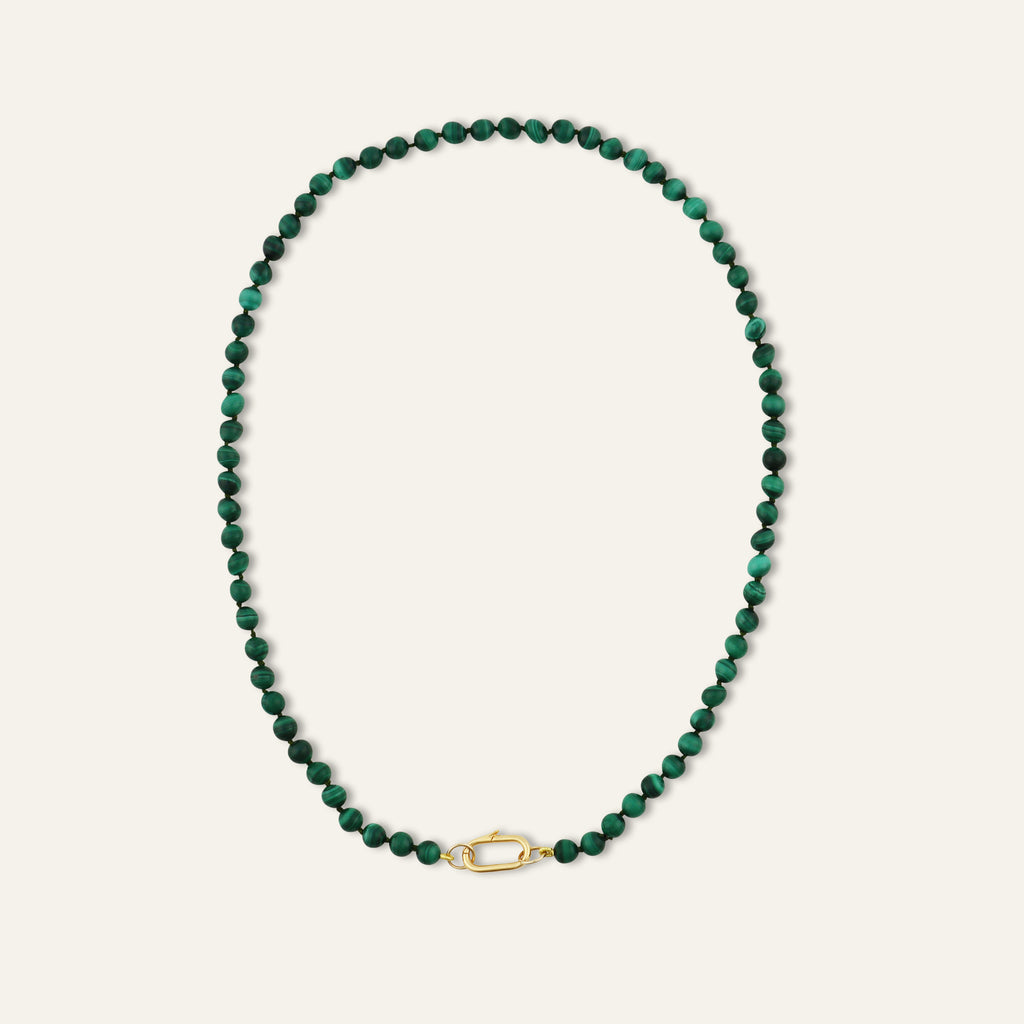 Malachite Knotted Gemstone Strand