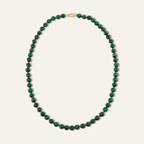Long Malachite Knotted Gemstone Necklace