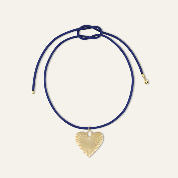 Exclusive GAP Denim Ribbed Heart of Gold Necklace