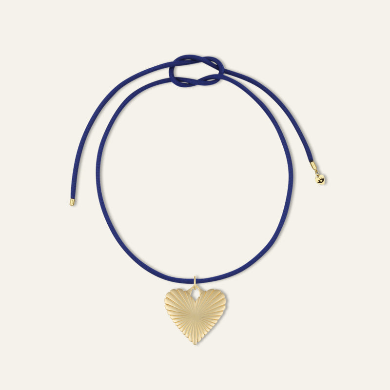 Exclusive GAP Denim Ribbed Heart of Gold Necklace