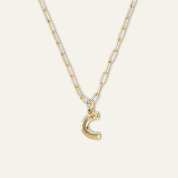 Puffy Letter Charm Necklace