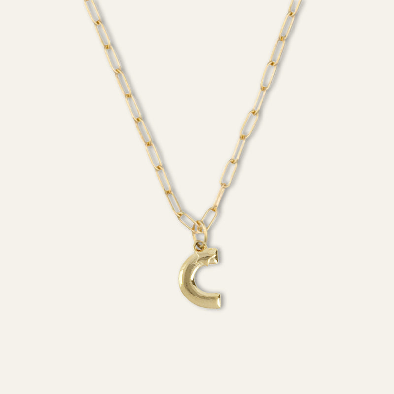 Puffy Letter Charm Necklace