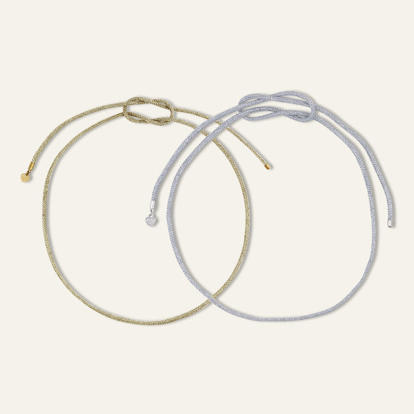 Gold & Silver Lurex Necklace Cord Bundle