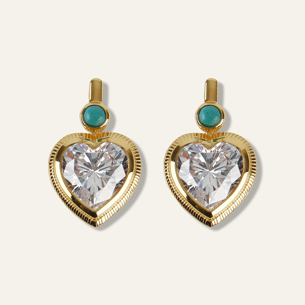 Bezel Heart Earrings 25Q2ERPODEMED01ST1027