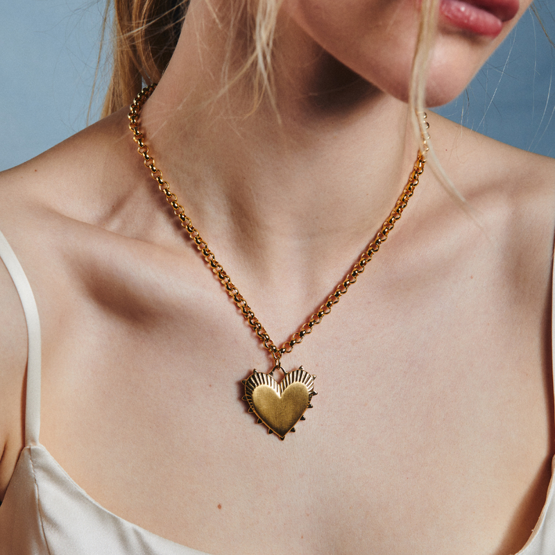 Heart of Gold Charm on chain