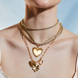 Heart of Gold Charm on Gold Cord
