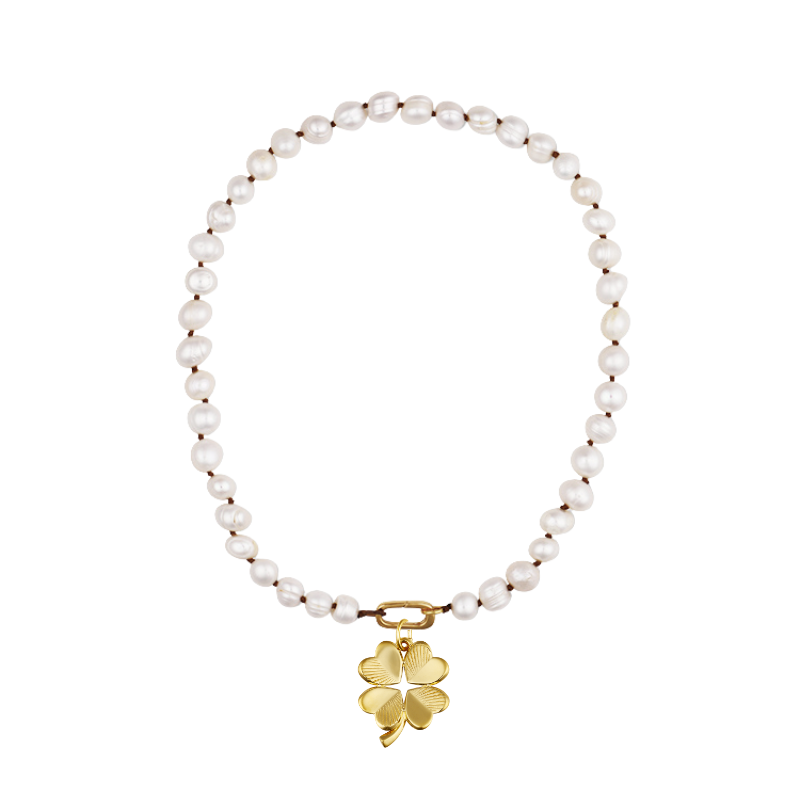 【VINTAGE HOLLYWOOD】Bumpy Heart Half Pearl Necklace Pearl Necklace | HART Jewelry