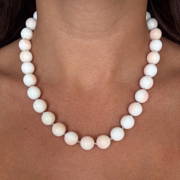 Jumbo Knotted Conch Shell Gemstone Necklace