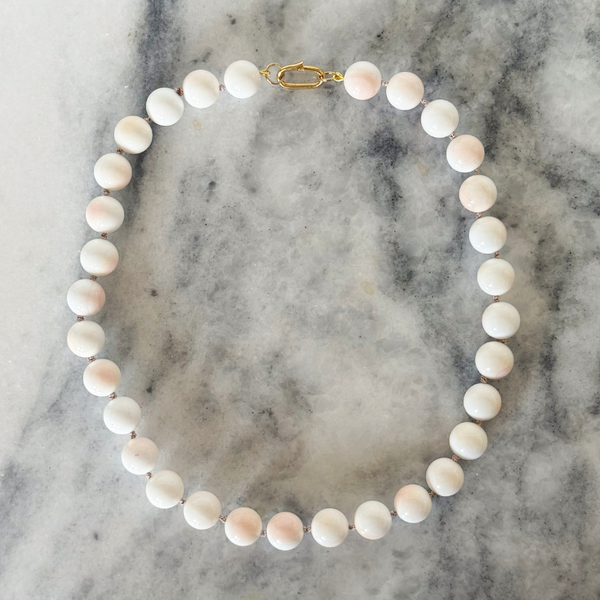 Jumbo Knotted Conch Shell Gemstone Necklace