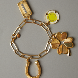 Jumbo Link Bracelet with Fortuna Horseshoe, Luck & Love Cover, Eternal Poker Chip, Carpe Diem