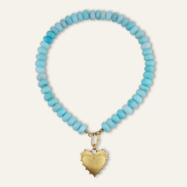 Jumbo Sky Blue Opal Gemstone Necklace