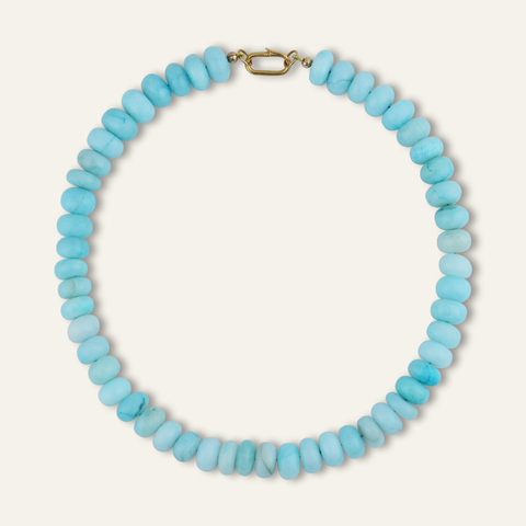 Jumbo Sky Blue Opal Gemstone Necklace