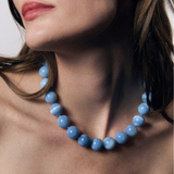 Jumbo Blue Opal Knotted Gemstone Necklace