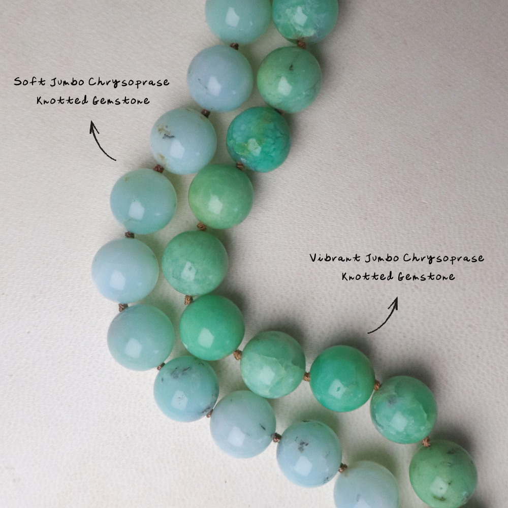 Jumbo Chrysoprase Knotted Gemstone Necklace – HART