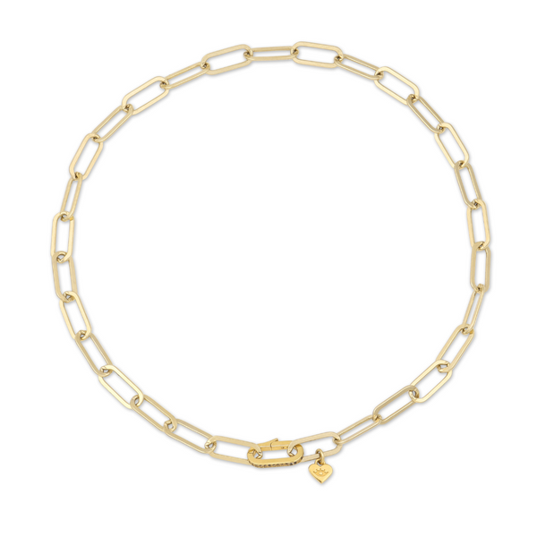 Jumbo link collar with pave clip