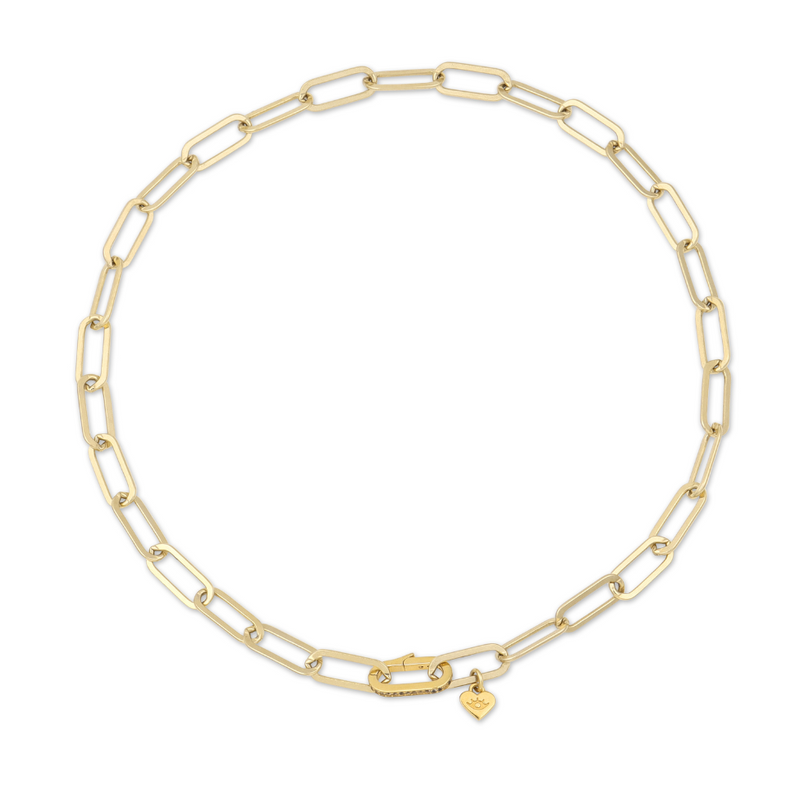 Jumbo link collar with pave clip