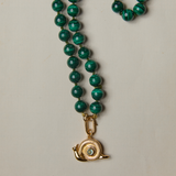 Jumbo Malachite Knotted Gemstone Necklace