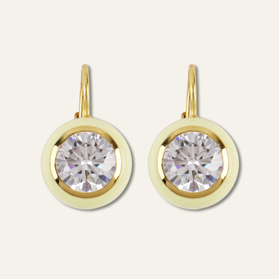 Kennedy Crichlow x HART Yellow Enamel Bezel Earrings